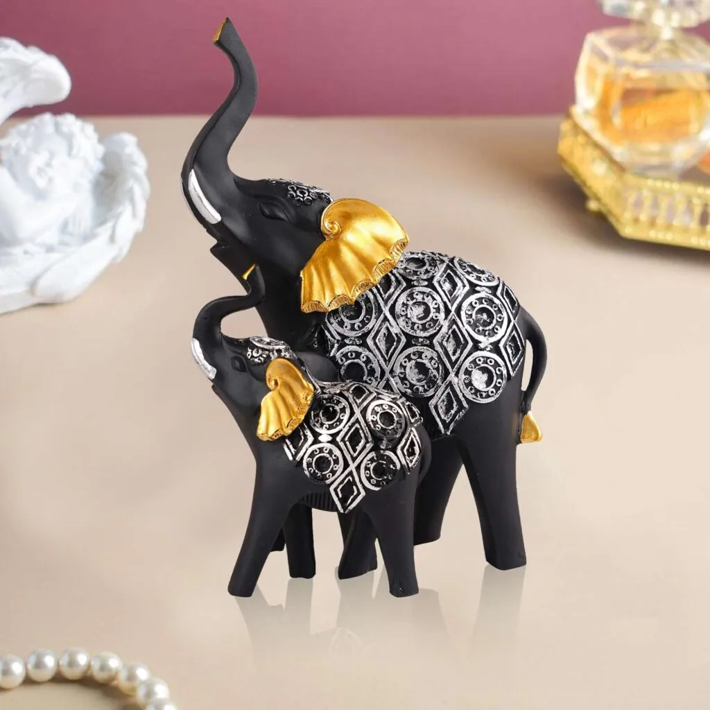 Resin Elephant Duo Statue, photo 1 of 4
