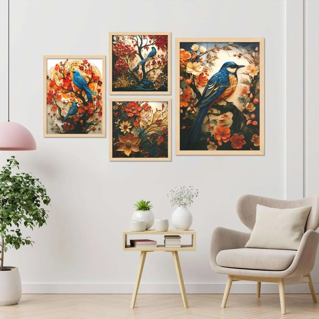 Bird And Floral Framed Prints, photo 1 of 4