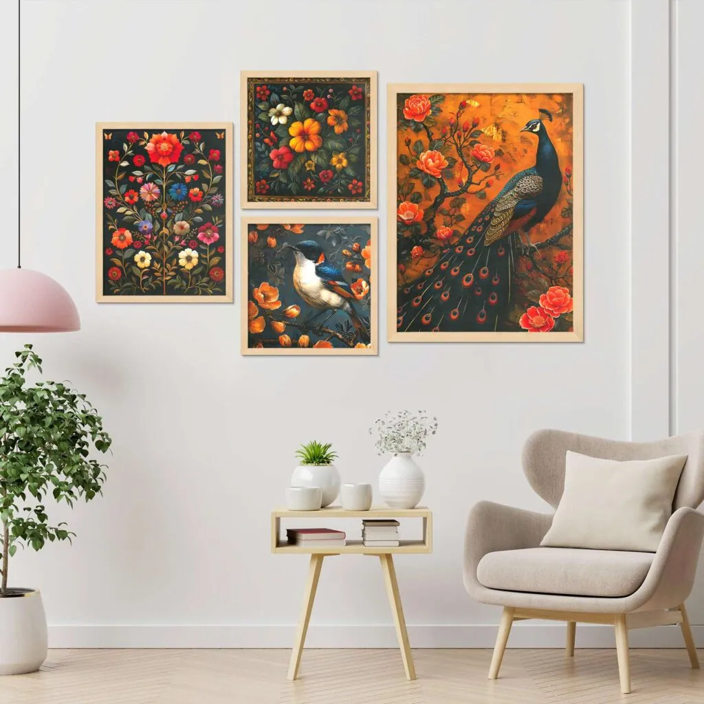 Peacock Floral Framed Wall Art, photo 1 of 4
