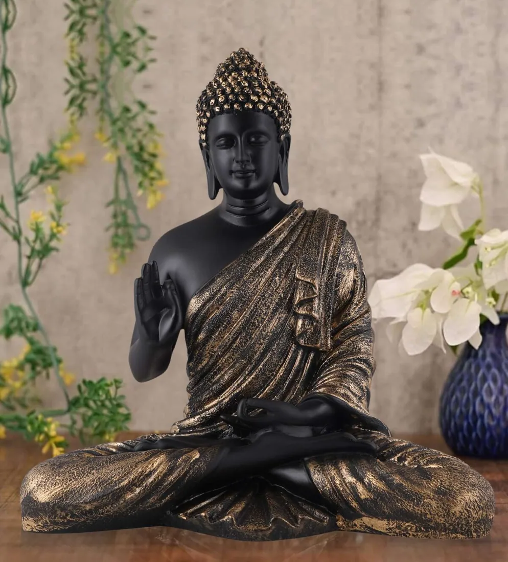 Black Blessing Buddha Resin Idol, photo 1 of 4