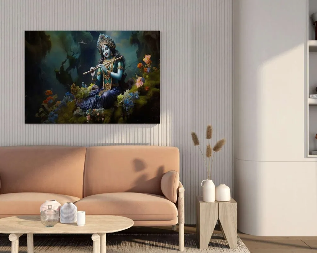 Meditative Krishna Canvas Painting, photo 1 of 4