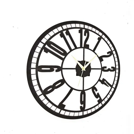 Black Cutout Round Wall Clock