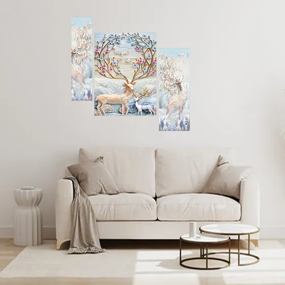 Flowering Antler Deer Wall Art