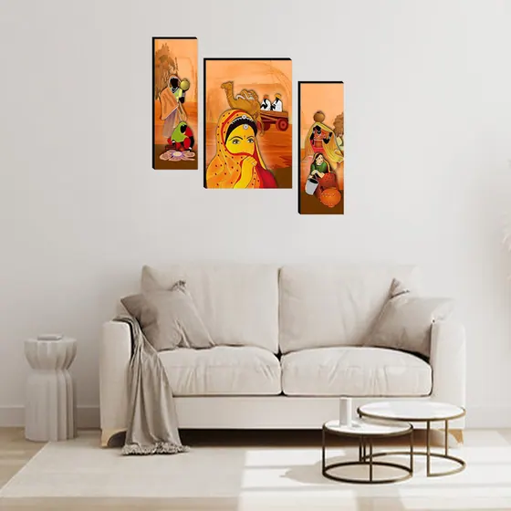 Rajasthani Women Digital Wall Painting