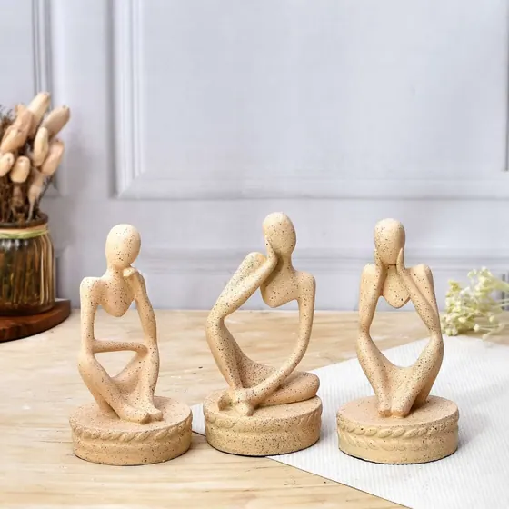 Resin Thinker Figurine Trio