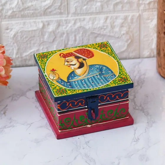 Painted Wooden Jewellery Box