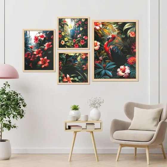 Tropical Bird Floral Wall Art