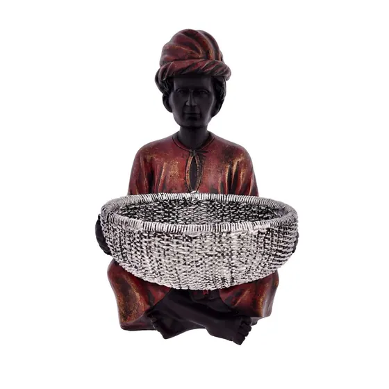 Turbaned Man Sitting Bowl Holder