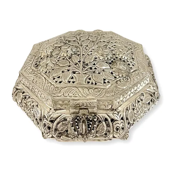 Box Octagonal Peacock Small