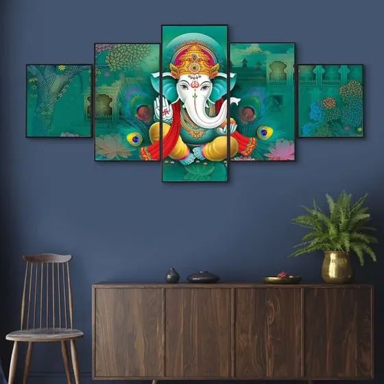 Colourful Lord Ganesha Wall Painting