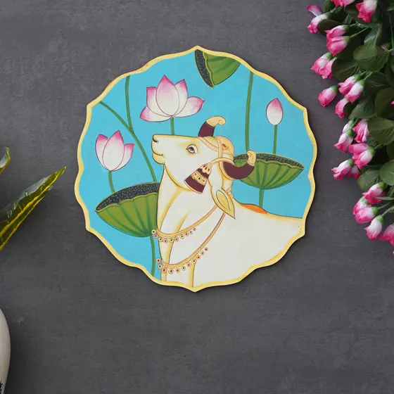 Pichwai Cow Wall Plaque