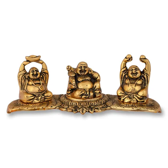 Laughing Buddha 3 Pc Set Flower