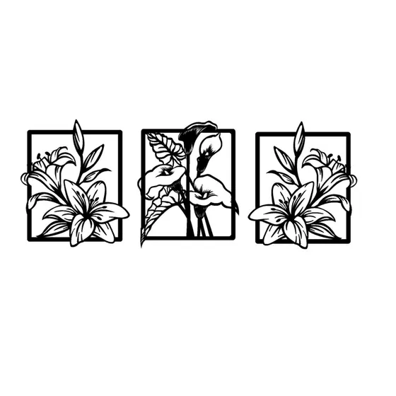 Floral Silhouette Wall Hanging Set