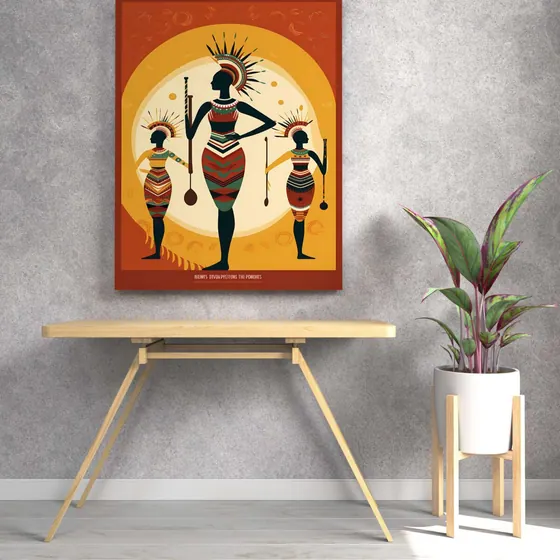African Tribal Figures Canvas Painting