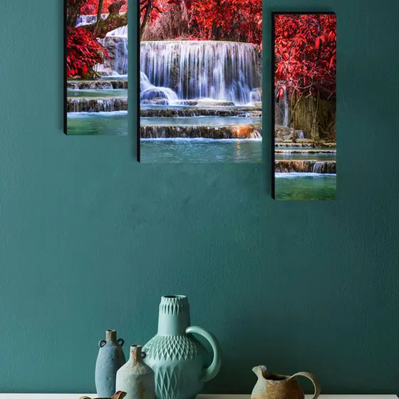 Waterfall Autumn Landscape Wall Art