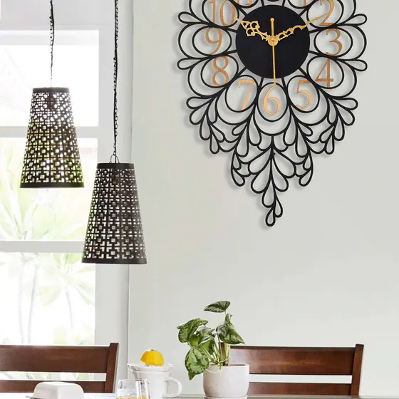 Ornate Filigree Wooden Wall Clock