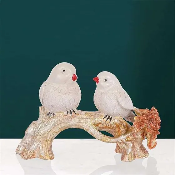 Resin Bird Pair On Branch