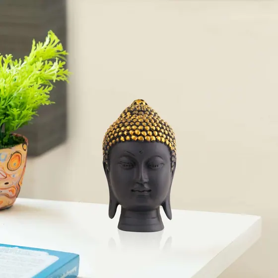 Buddha Head Resin Bust