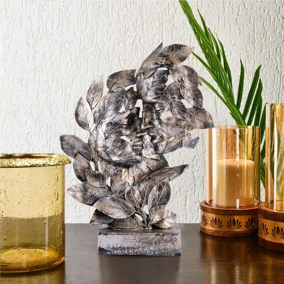 Leaves Couple Face Resin Statue