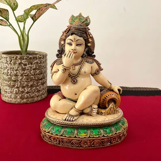 Bal Krishna Marble Statue