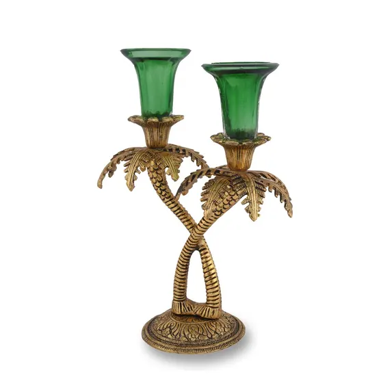 Candle Holder 2 Tree Glass