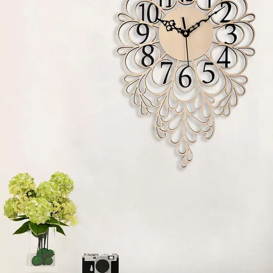 Carved Filigree Wooden Wall Clock