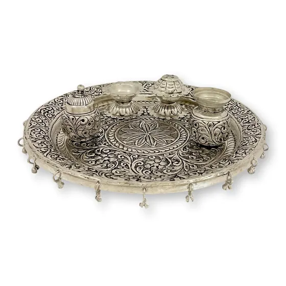 Pooja Thali - Elephant Sides And Ghungroo