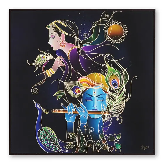 Radha Krishna Foil Wall Painting