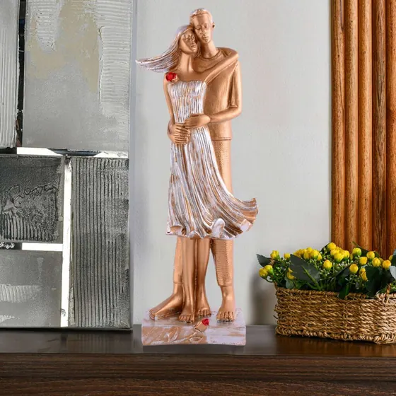 Embracing Couple Resin Statue