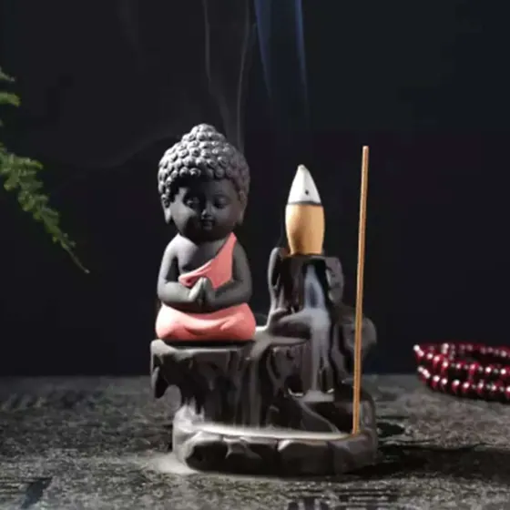 Resin Meditating Buddha Incense Burner