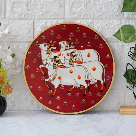Sacred Cows Pichwai Wall Plate