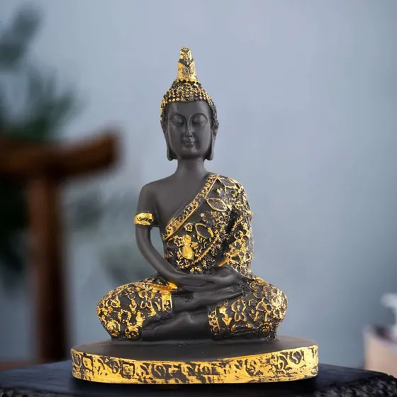 Seated Buddha Resin Statue