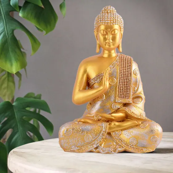 Golden Meditating Buddha Statue