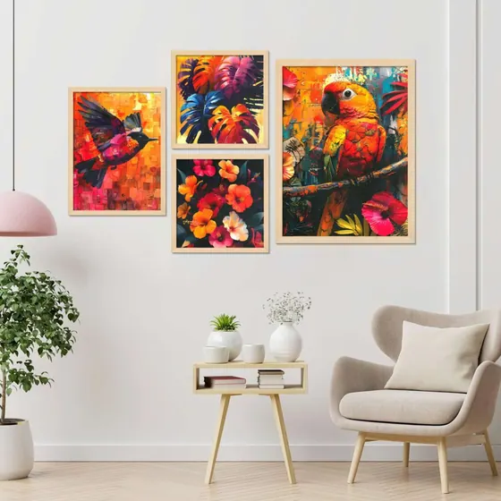 Tropical Parrot Framed Wall Art