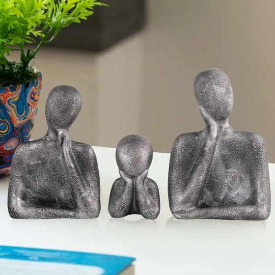 Grey Abstract Family Figurine Set