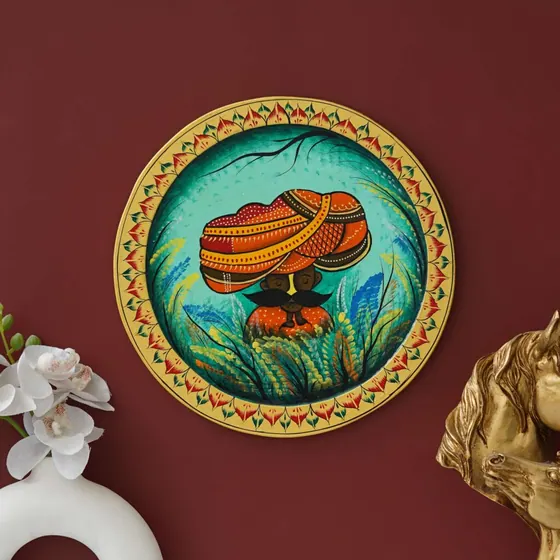 Turbaned Man Pichwai Wall Plate