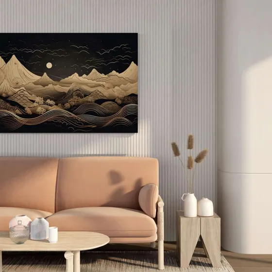 Abstract Mountain Landscape Canvas Painting