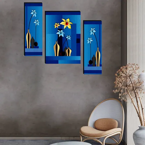 Blue Flower Vase Wall Art