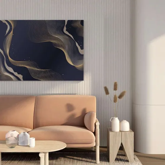 Abstract Blue Marble Canvas Painting