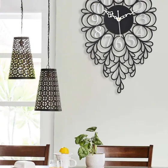 Black Teardrop Cutout Wall Clock