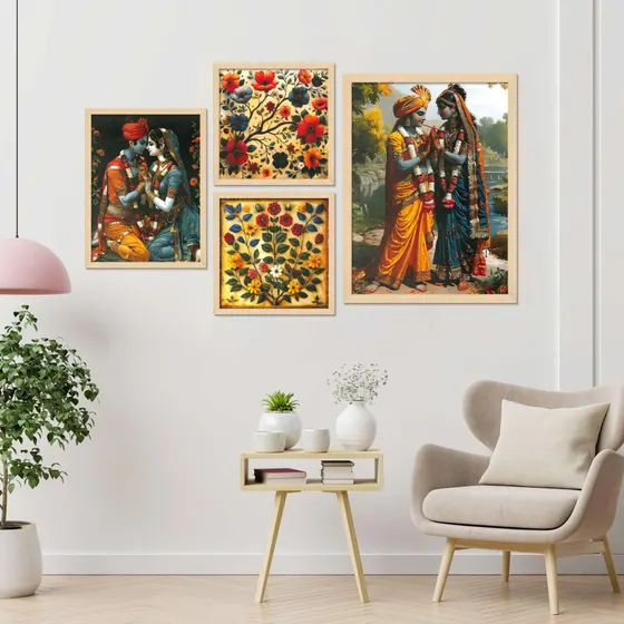 Radha Krishna Framed Wall Paintings