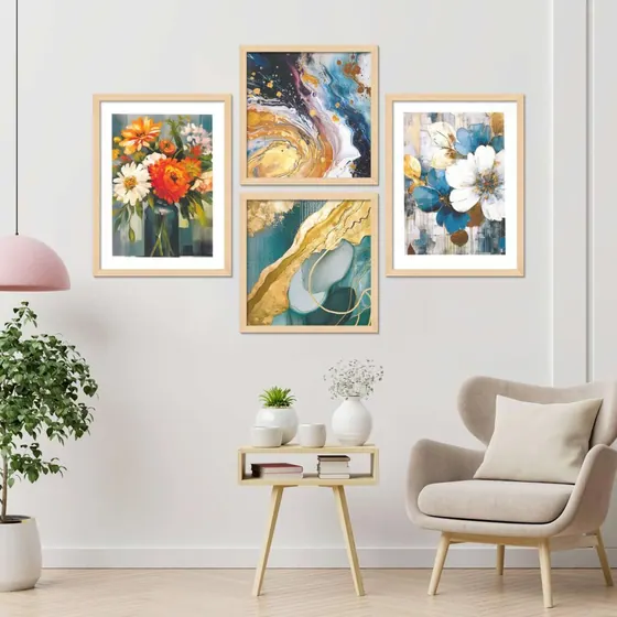 Floral Abstract Swirl Framed Prints