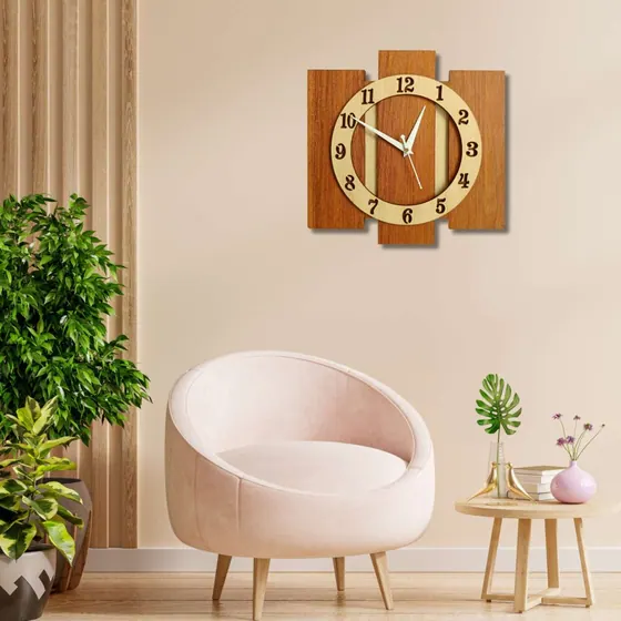 Slatted Wood Wall Clock