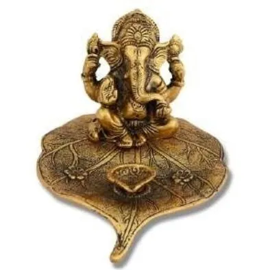 Ganesha On Leaf Deepak Big