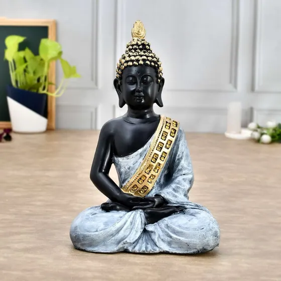 Meditating Resin Buddha Idol