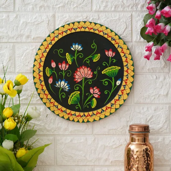 Lotus Motif Pichwai Wall Plate