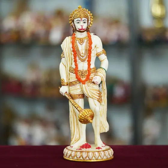 Standing Marble Hanuman Ji Idol