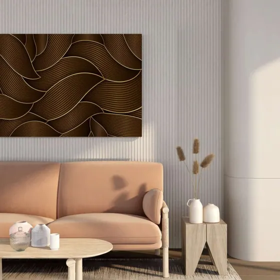 Abstract Geometric Waves Canvas Painting