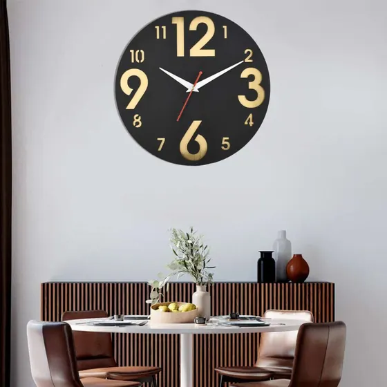 Round Black Minimal Wall Clock