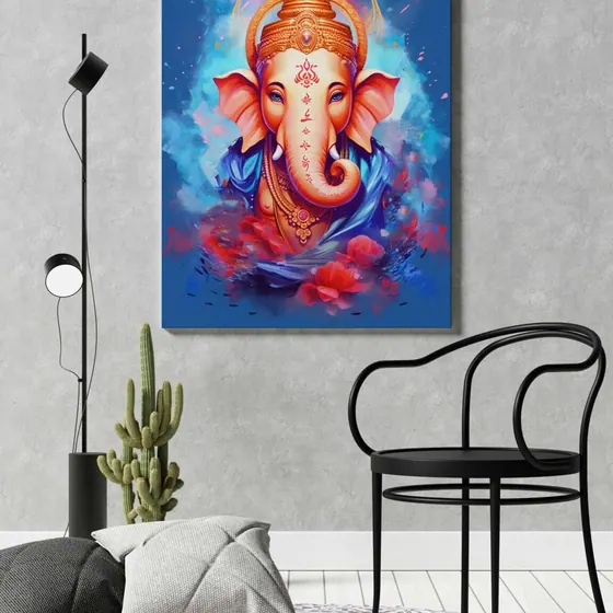 Abstract Lord Ganesha Canvas Painting